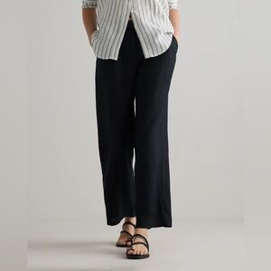 Quince Midnight Black Relaxed Trousers